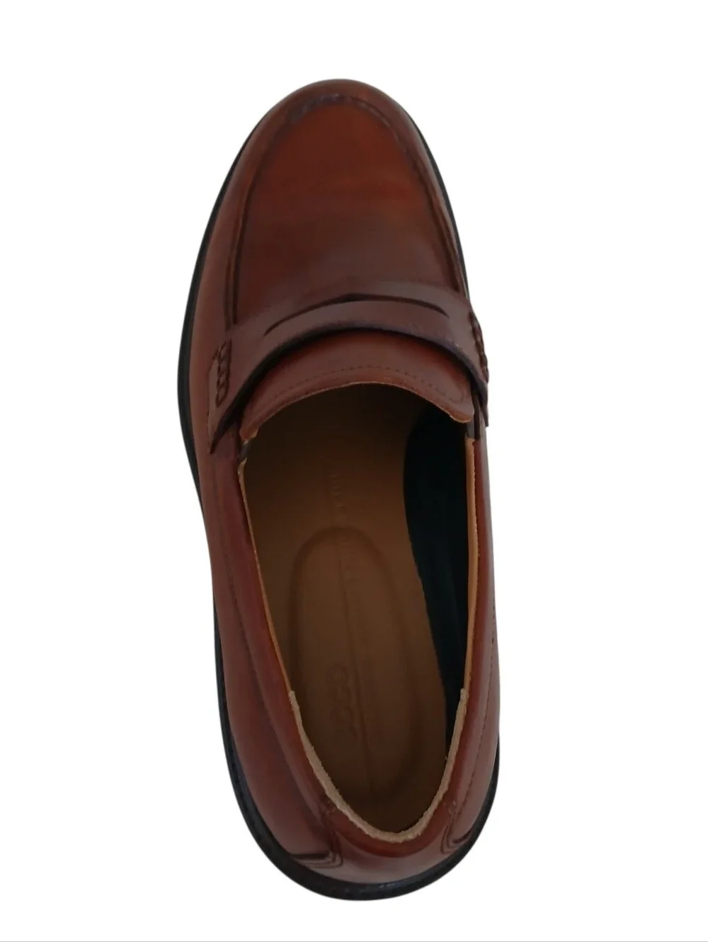 ECCO Metropole London Leather Penny Loafers in Cognac Men's 10.5 Denmark Preppy
